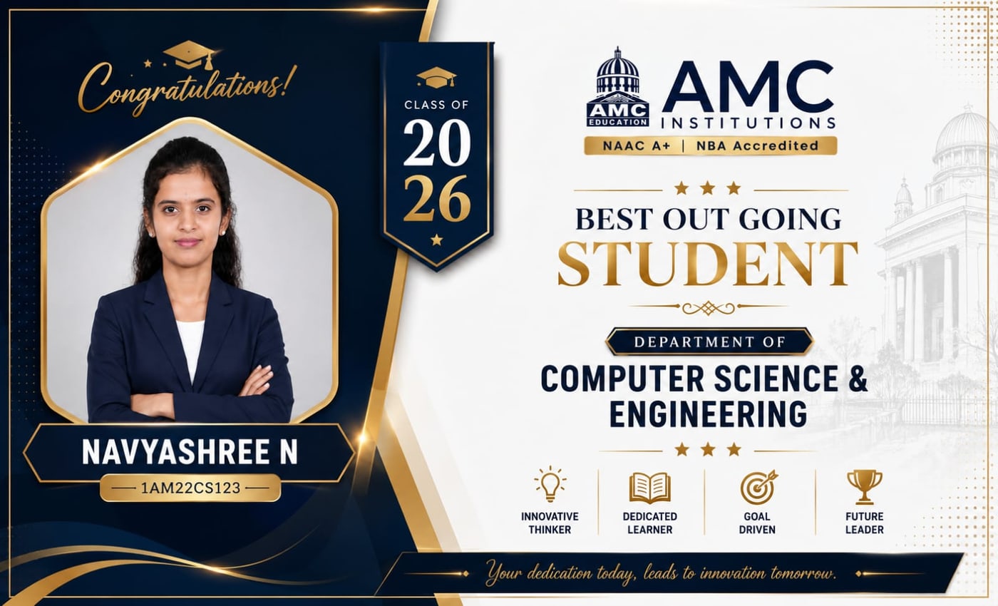 Best Outgoing Student, Class of 2026 — AMC Institutions