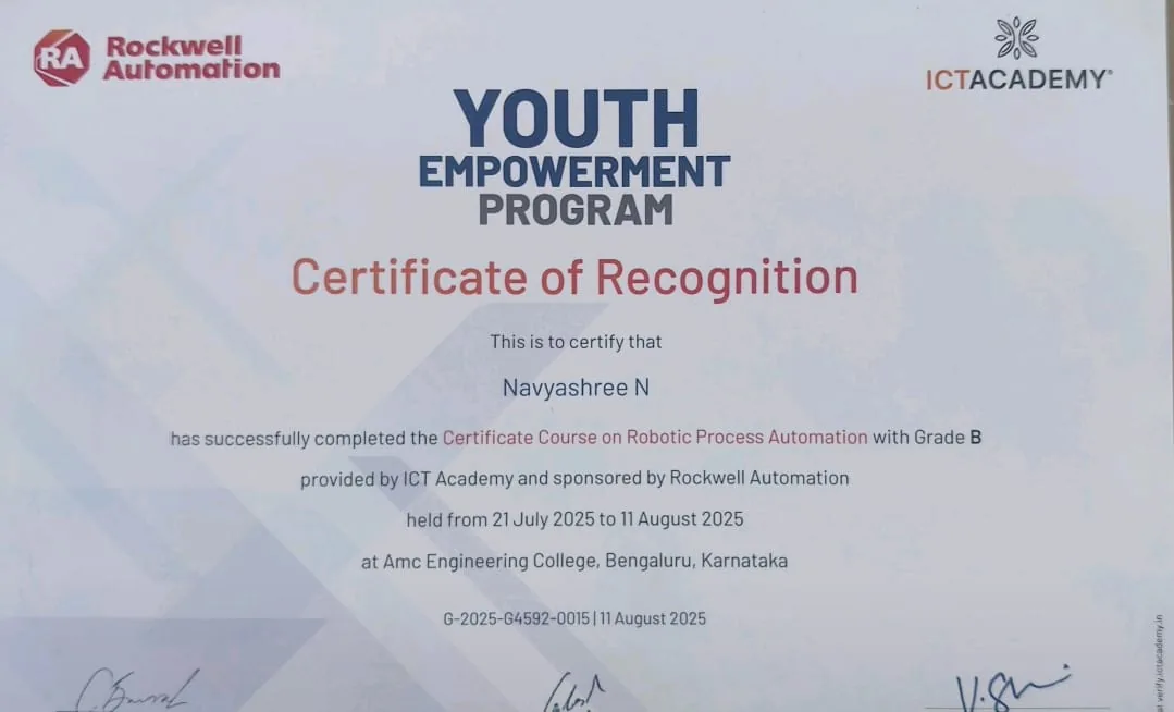 Robotic Process Automation certificate