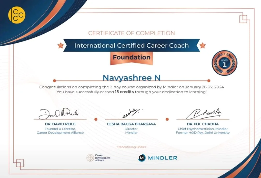 International Certified Career Coach certificate