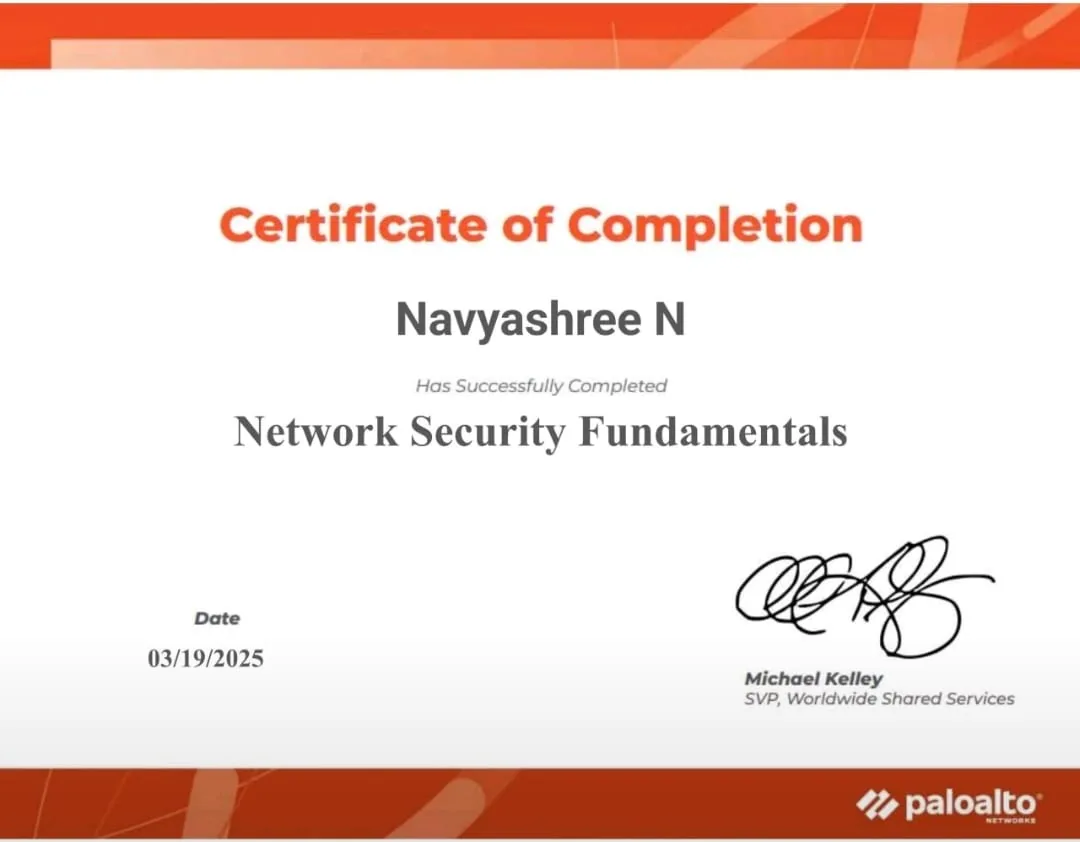 Network Security Fundamentals certificate