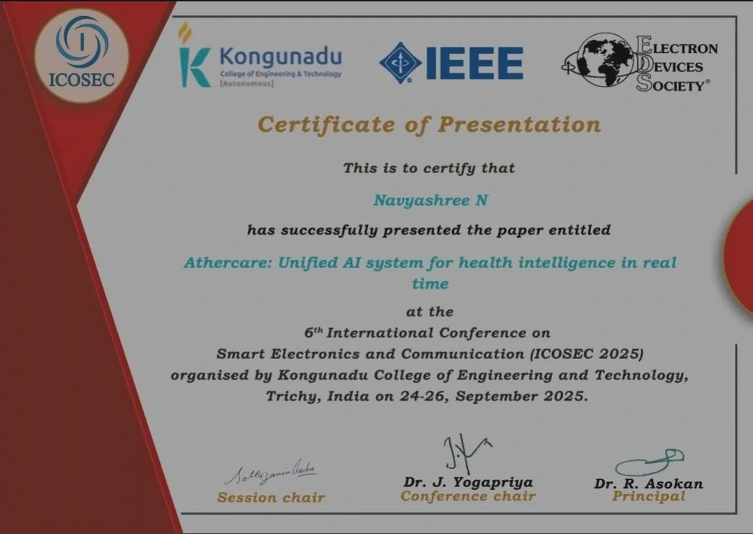 Certificate of presentation, ICOSEC 2025