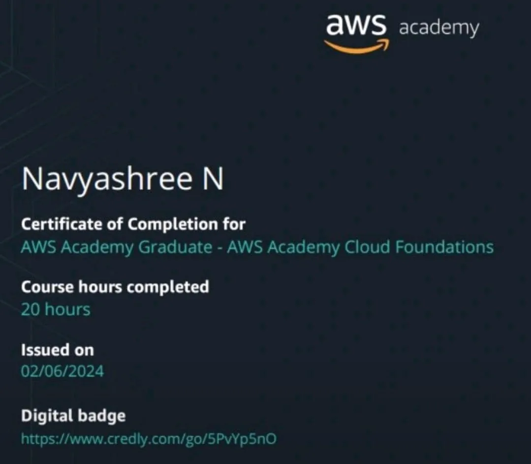 AWS Academy Graduate — Cloud Foundations — Amazon Web Services