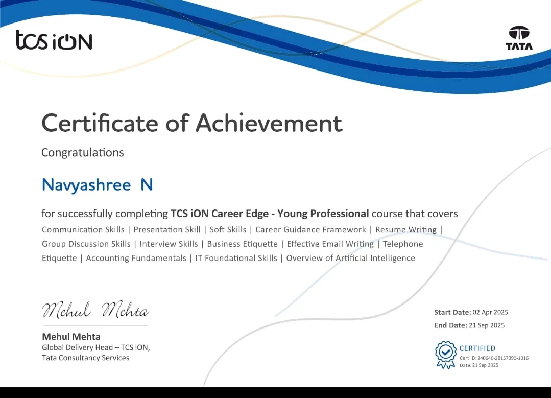 Career Edge — Young Professional — TCS iON