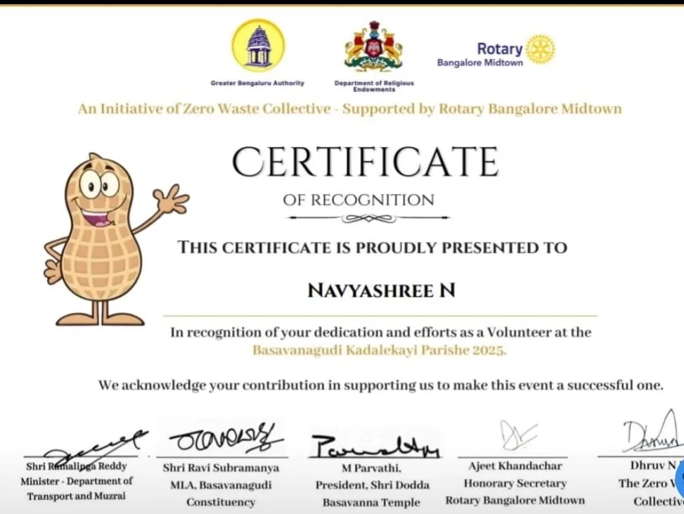 Basavanagudi Kadalekayi Parishe 2025 — Zero Waste Collective · Rotary Bangalore Midtown